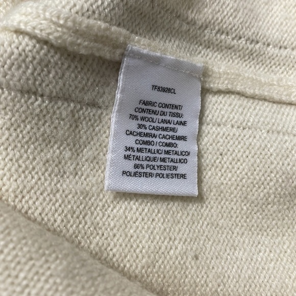 Derek Lam 10 Crosby‎ sweater wool cashmere XS cream gold trim - Picture 6 of 7